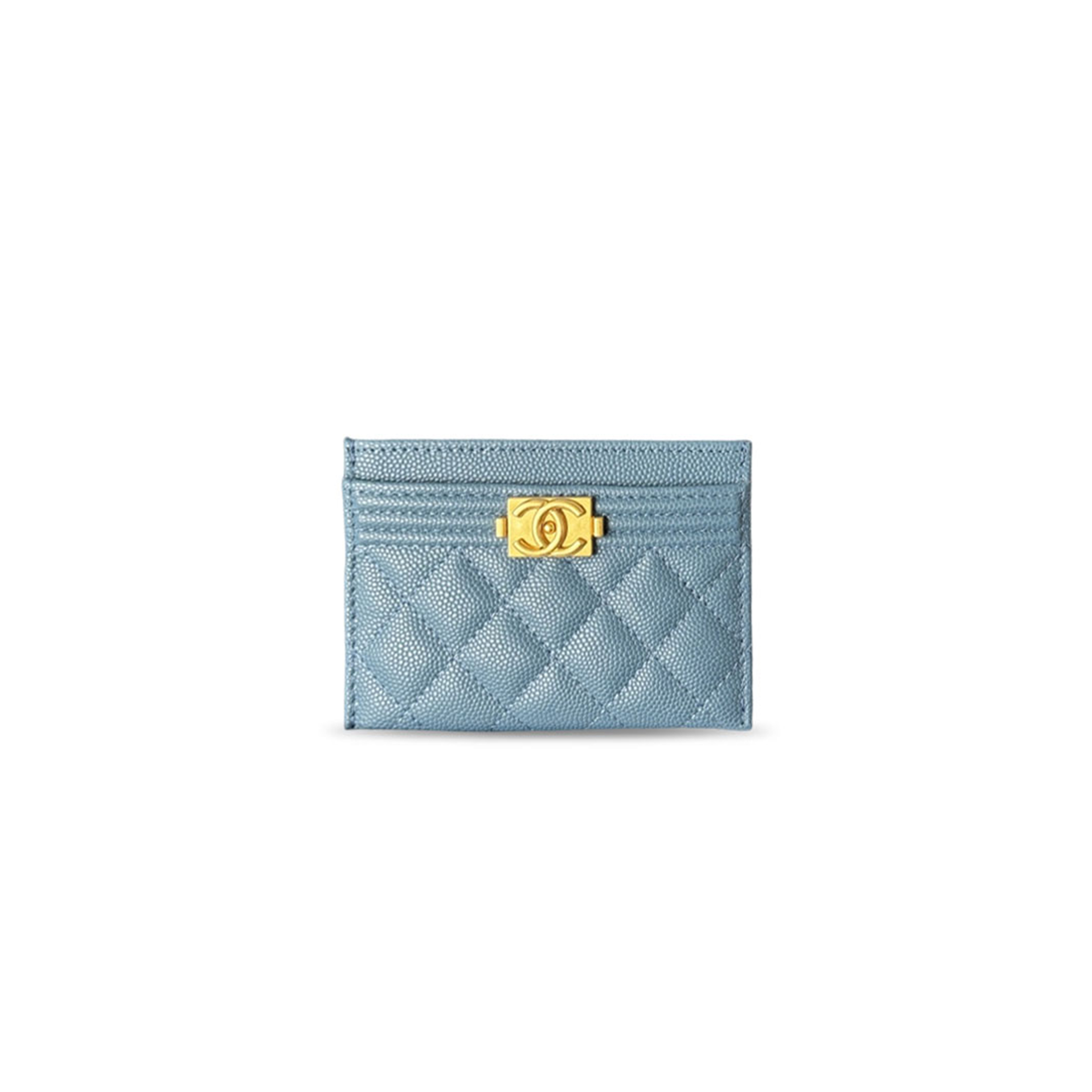 CHANEL MASTER QUILTED GRAINED CALFSKIN LEATHER BOY CARD HOLDER A84431 (11*7.5*1cm)